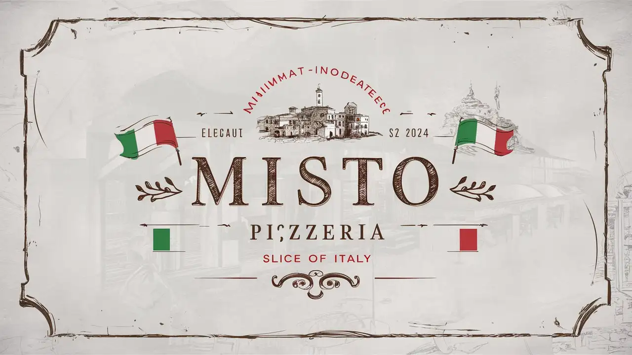 Misto Pizzeria Minimalist Edge Decorated Italian Colors with Antique Ornaments