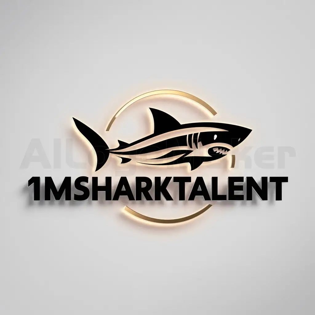 a logo design,with the text "1MSharkTalent", main symbol:Tiburón,Moderate,clear background