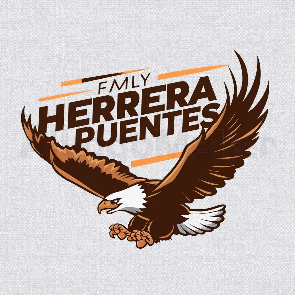 a logo design,with the text "Family Herrera Puentes", main symbol:Eagle bald powerful champion magnificent amazing flying big strong,Moderate,be used in Sports Fitness industry,clear background