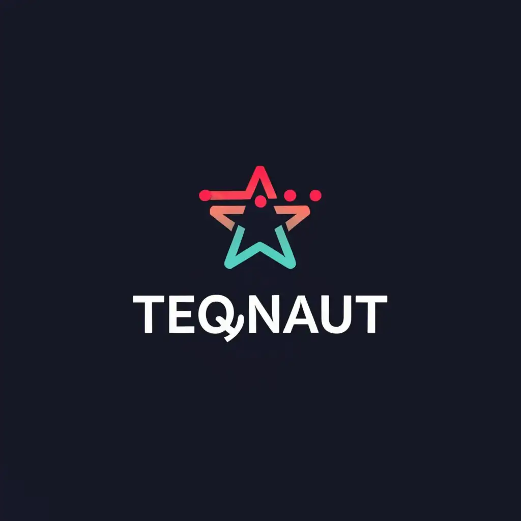 a logo design,with the text "teqnaut", main symbol:star technology software ship,Moderate,be used in Internet industry,clear background