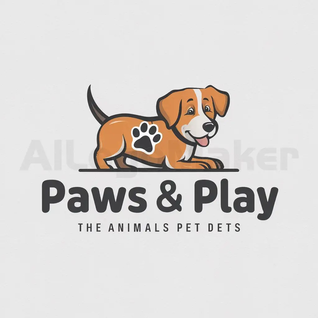 a logo design,with the text "paws & play", main symbol:pet,Moderate,be used in Animals Pets industry,clear background