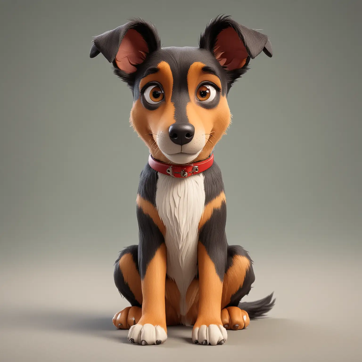 ShortHaired-Collie-Cartoon-Dog-Sitting-Pose-Whimsical-Parody-of-Miniature-Pinscher