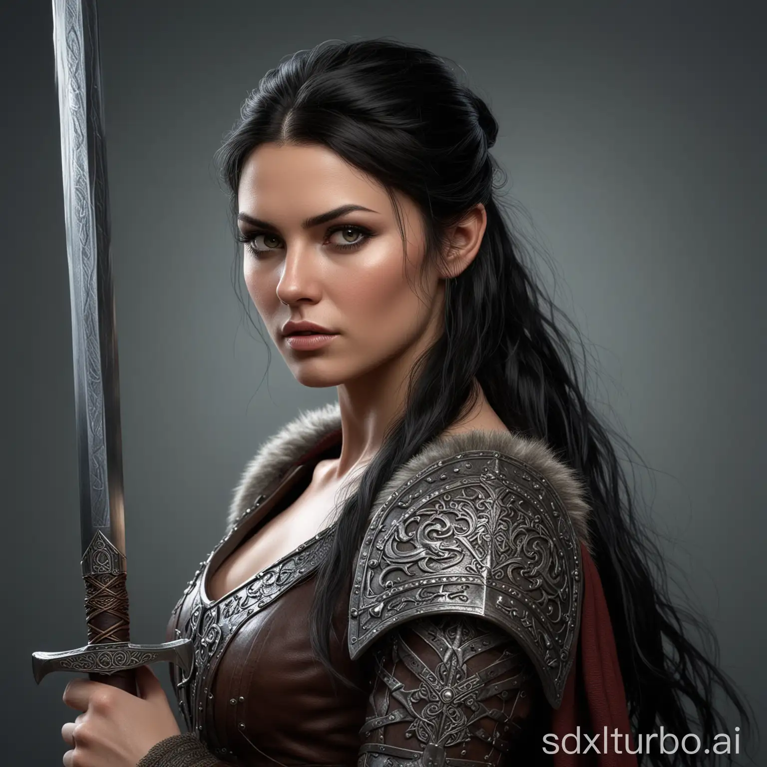 Photorealistic Viking Goddess with Sword | SDXL Free Online