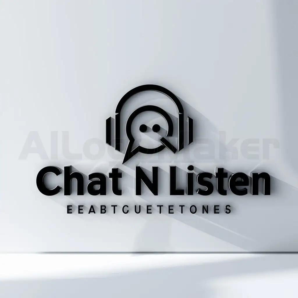 a logo design,with the text "Chat N Listen", main symbol:Chat N Listen,Minimalistic,clear background