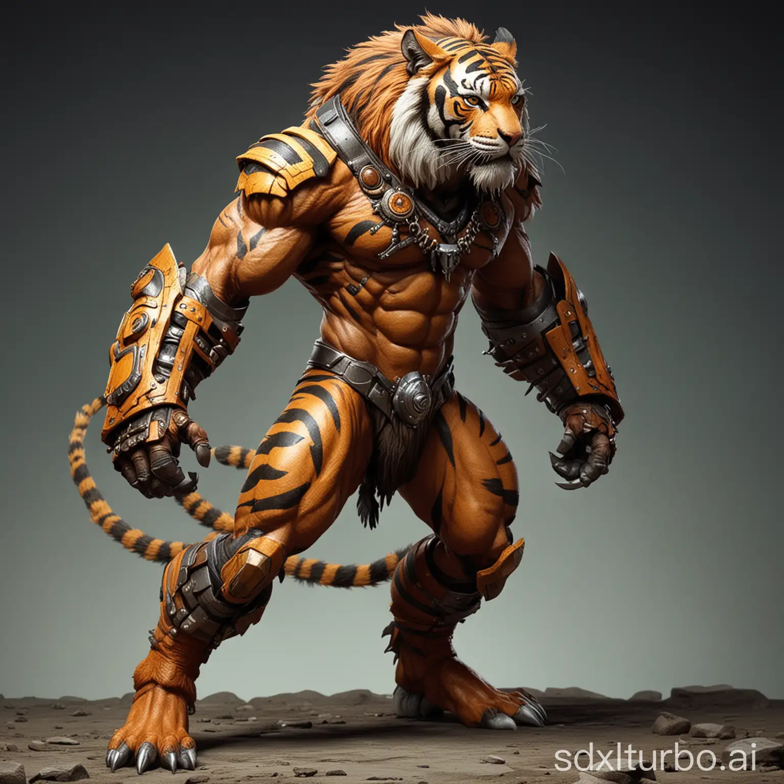 Tiger, beastman, mighty, humanoid,