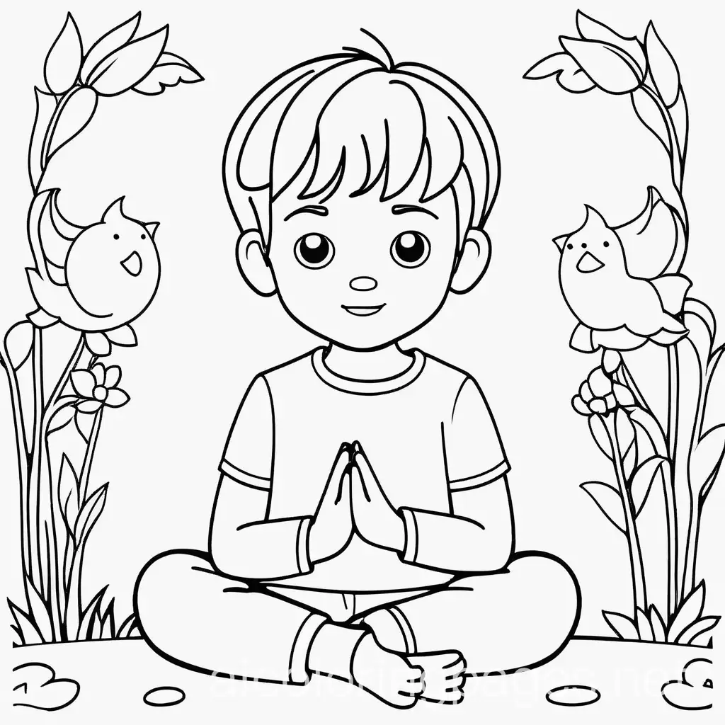 Tranquil-Kid-Coloring-Page-Simple-Line-Art-for-Peaceful-Coloring
