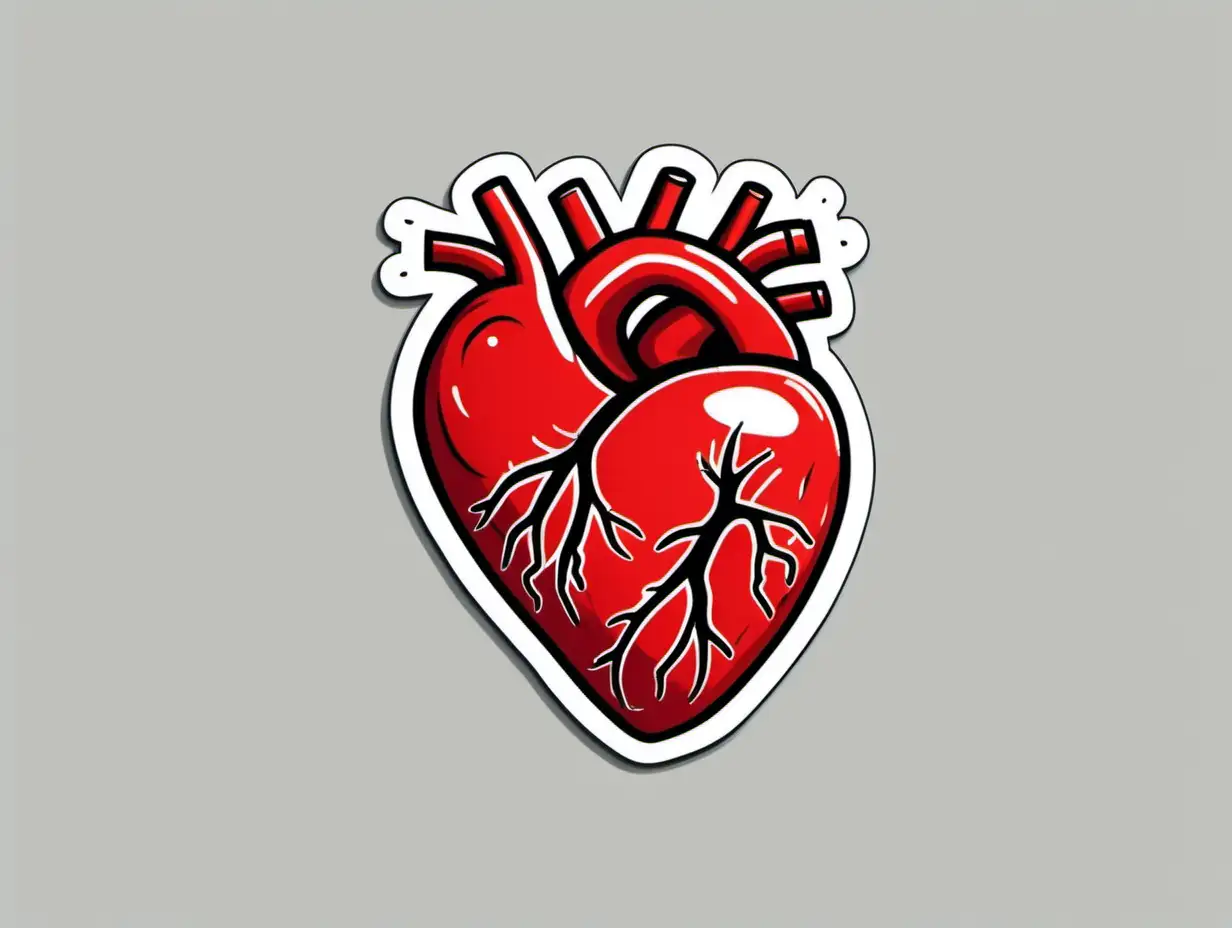 heart attack sticker with white background
