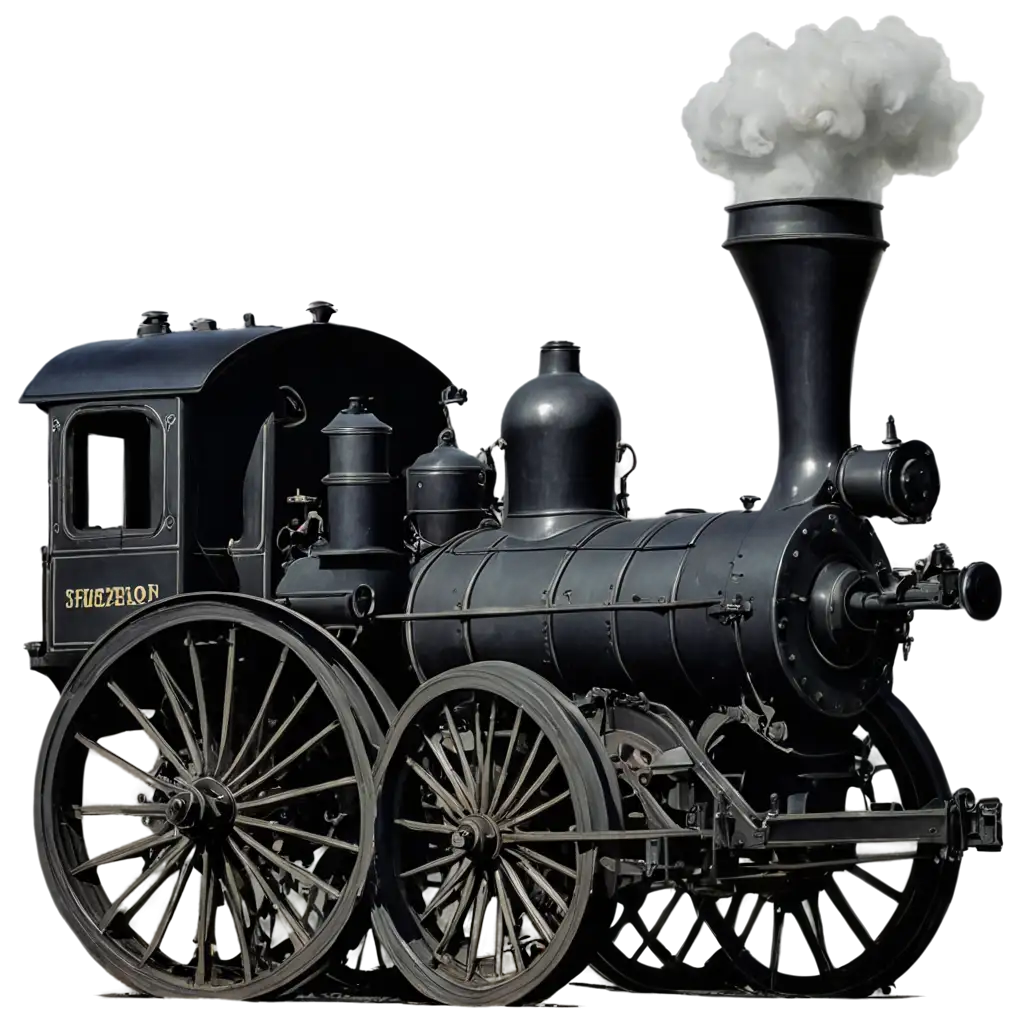 An antique steam locomotive with a billowing smokestack