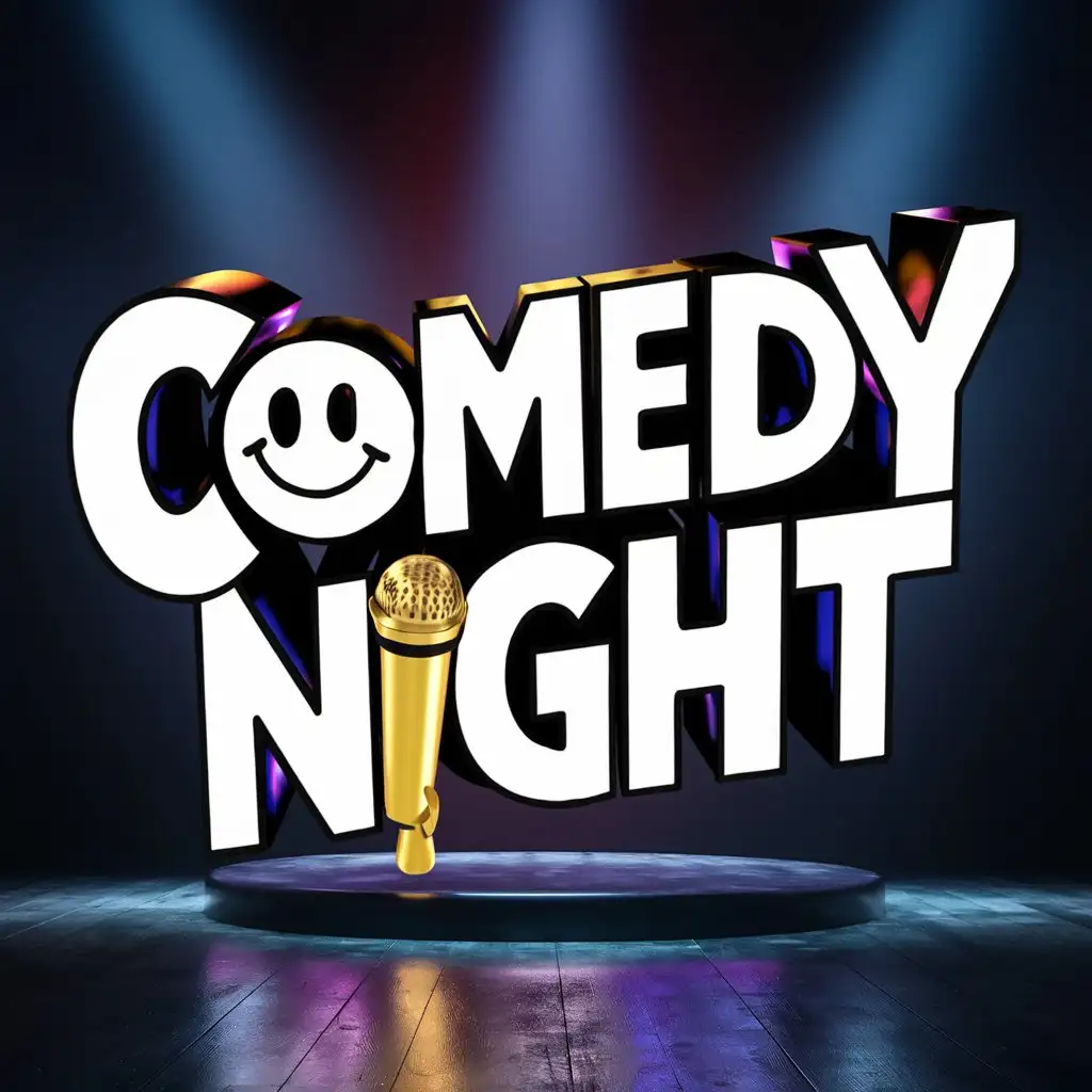 3D Logo Design for Comedy Night Event Promotion