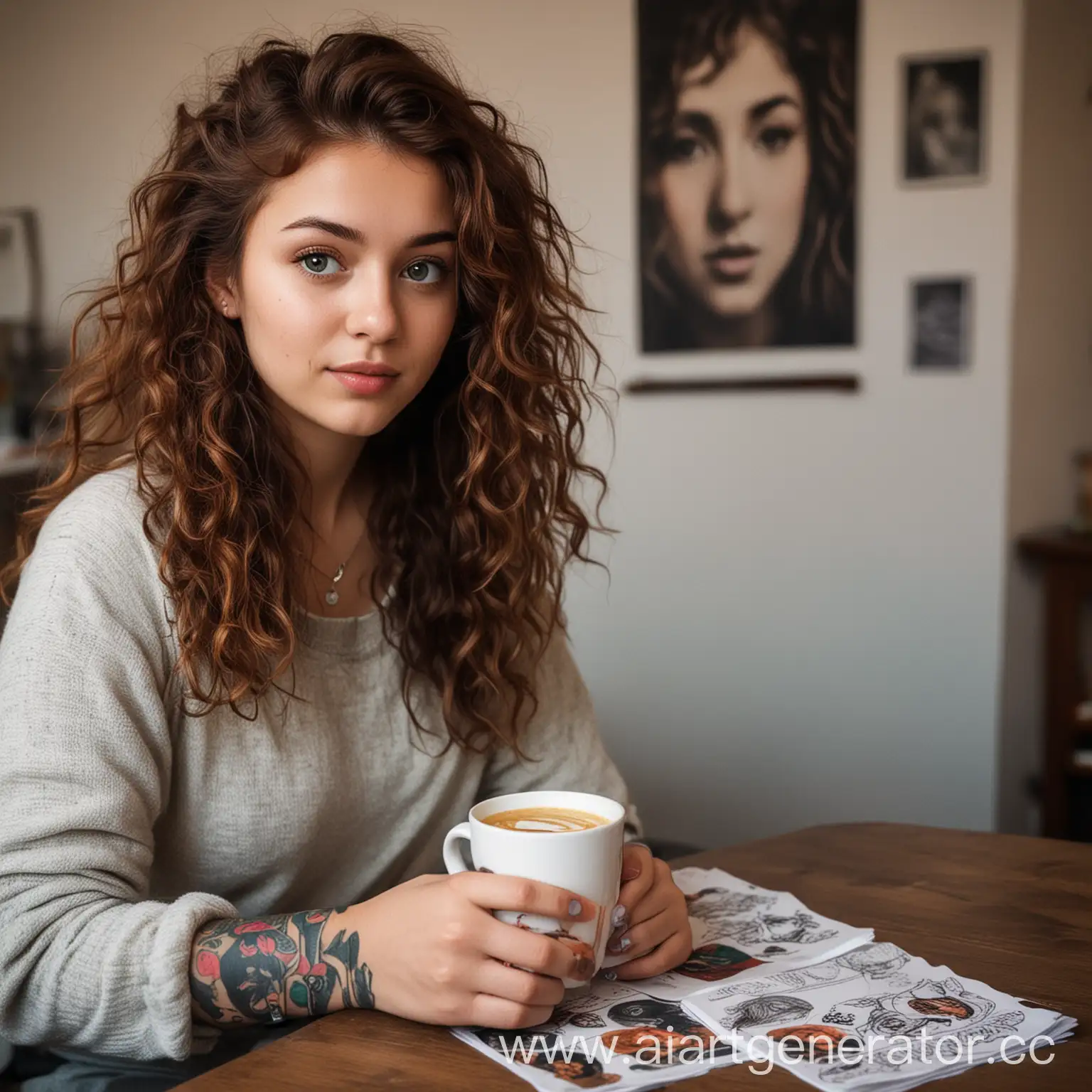 Young-Tattoo-Artist-with-Australian-Shepherd-Dog-in-Cozy-Sochi-Studio