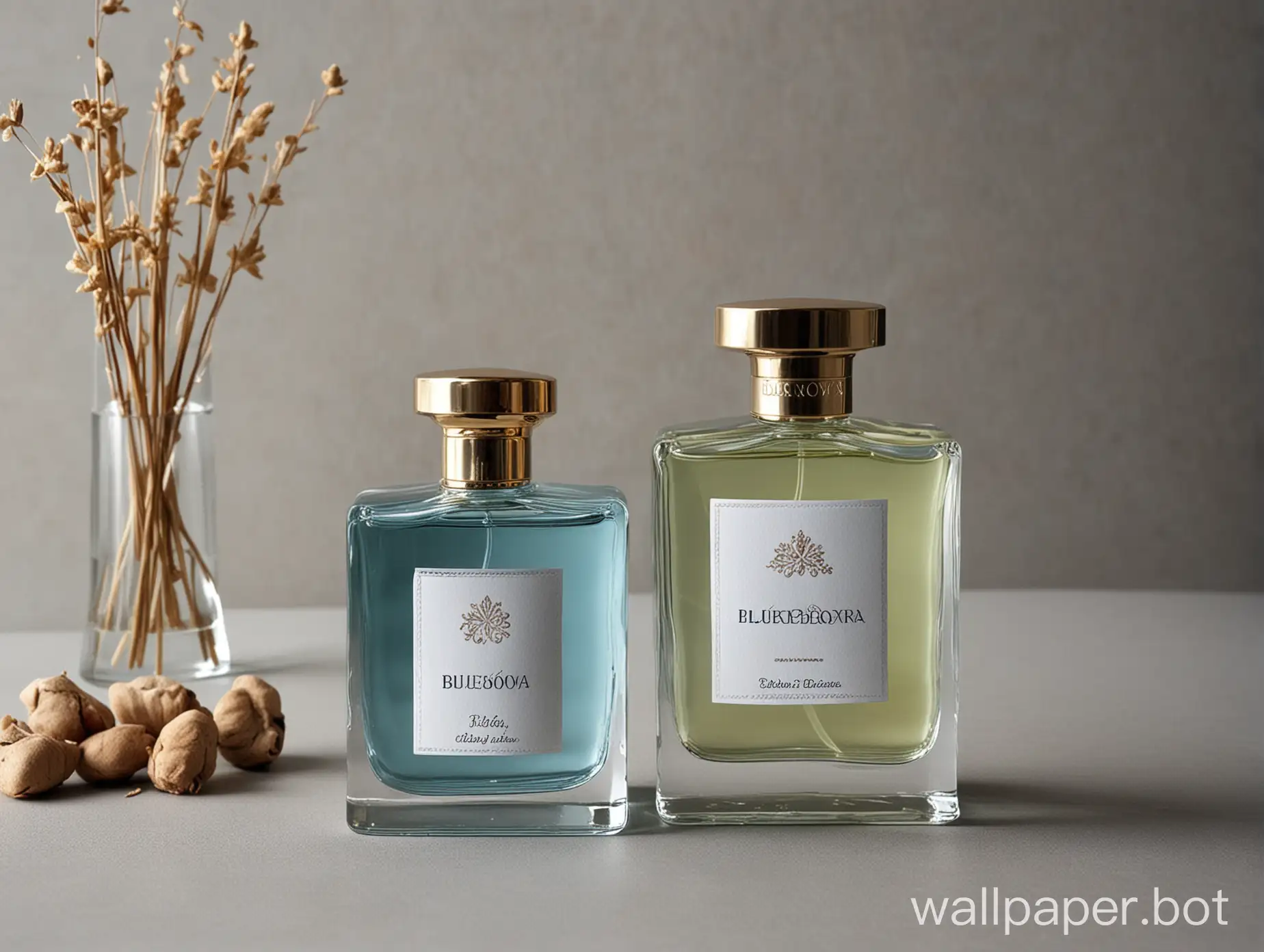 Elegant-Bluedova-Perfume-Bottle-on-a-Luxurious-Vanity