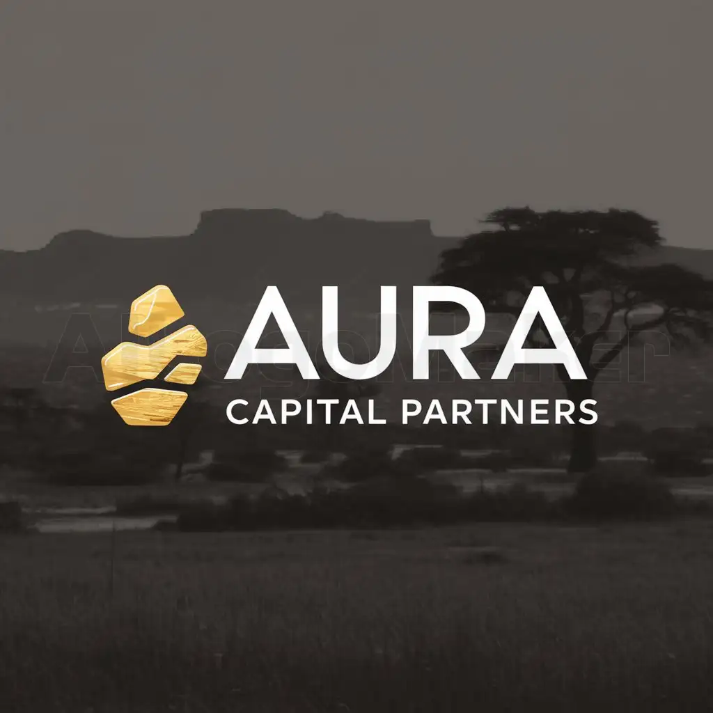 a logo design,with the text "Aura Capital Partners", main symbol:gold nugget in africa,Moderate,be used in 0 industry,clear background