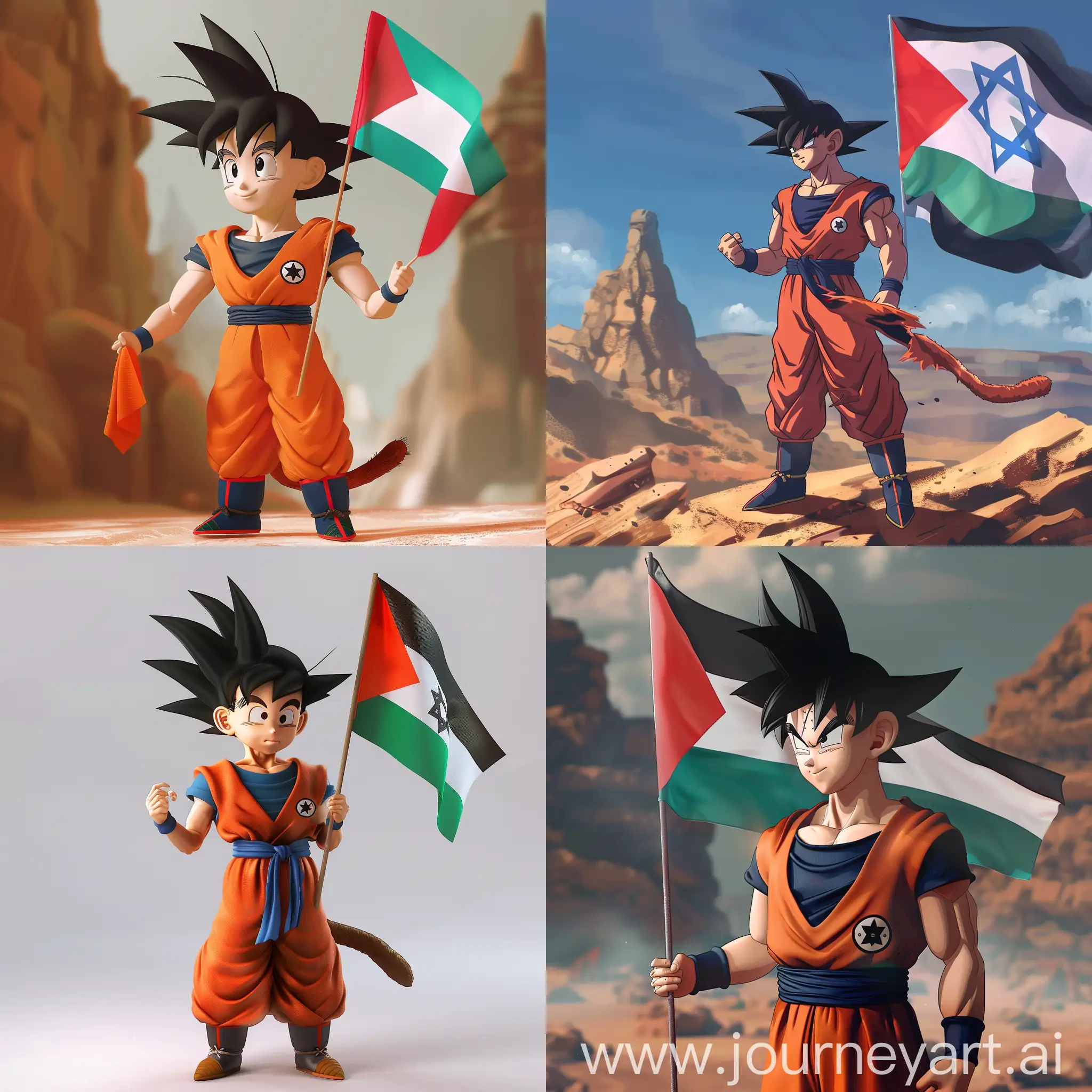 Goku-Holding-Palestine-Flag-2D-Style-Tribute-Art