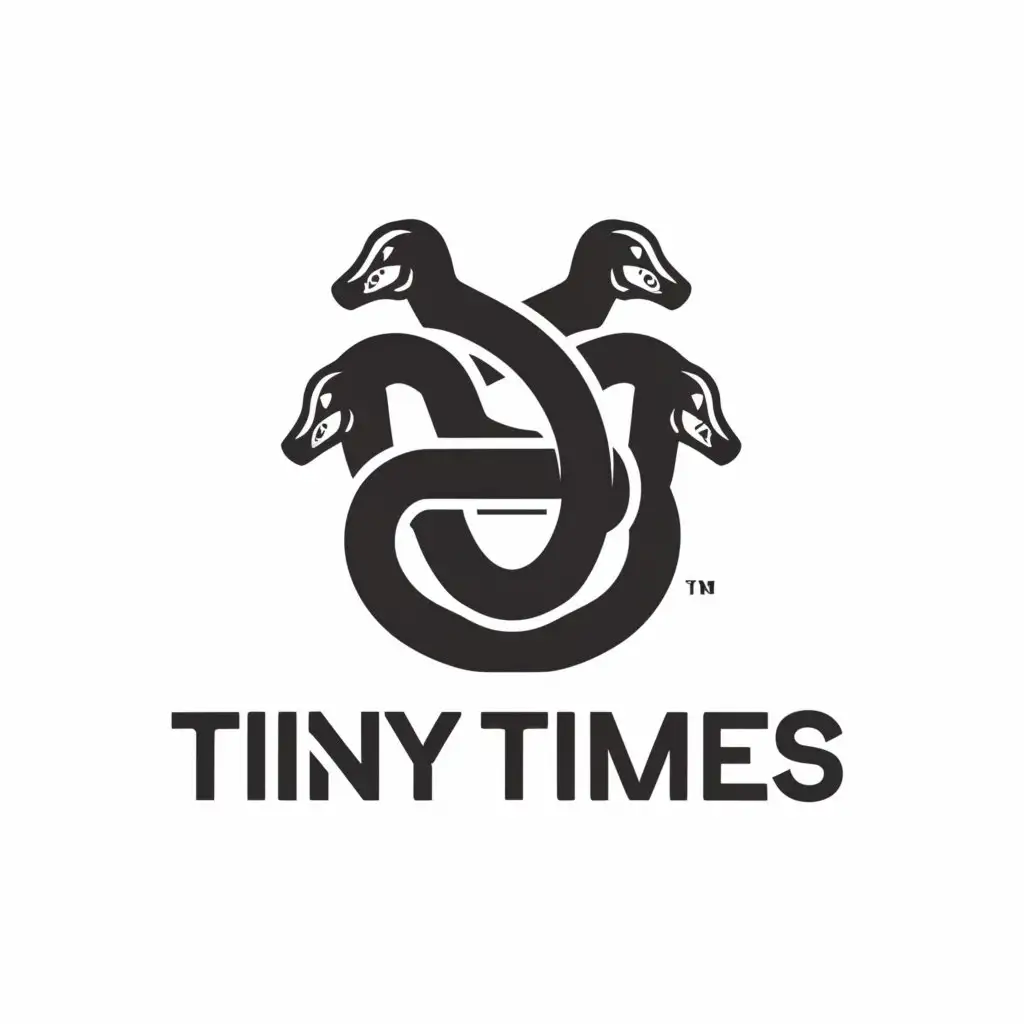 a logo design,with the text "Tiny times", main symbol:Seven headed snake,Moderate,be used in Internet industry,clear background
