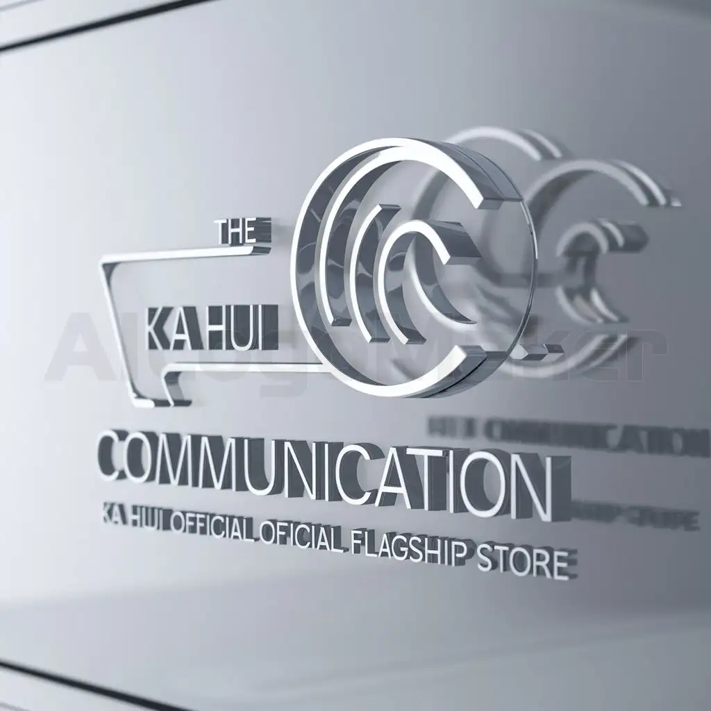 a logo design,with the text "communication", main symbol:Ka Hui Official Flagship Store,complex,be used in Internet industry,clear background