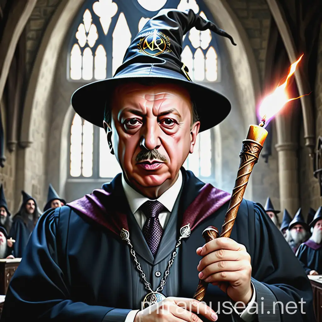 Recep Tayyip Erdoan as a Wizard at Hogwarts School of Witchcraft and Wizardry