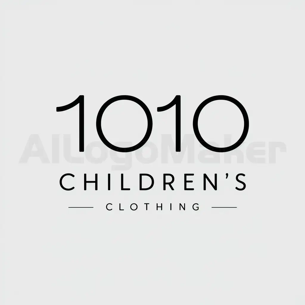 a logo design,with the text "children's clothing", main symbol:10.10,Minimalistic,be used in Retail industry,clear background