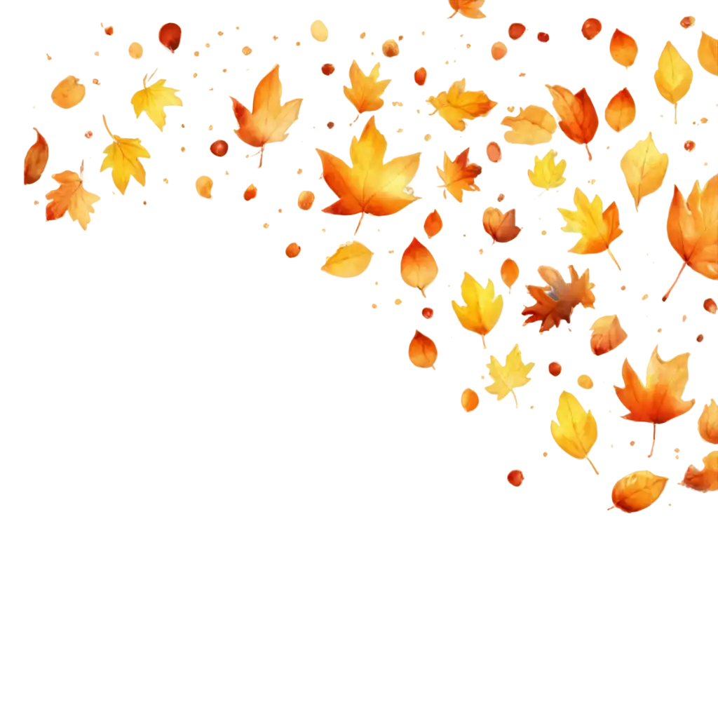 Falling autumn leaves watercolor image