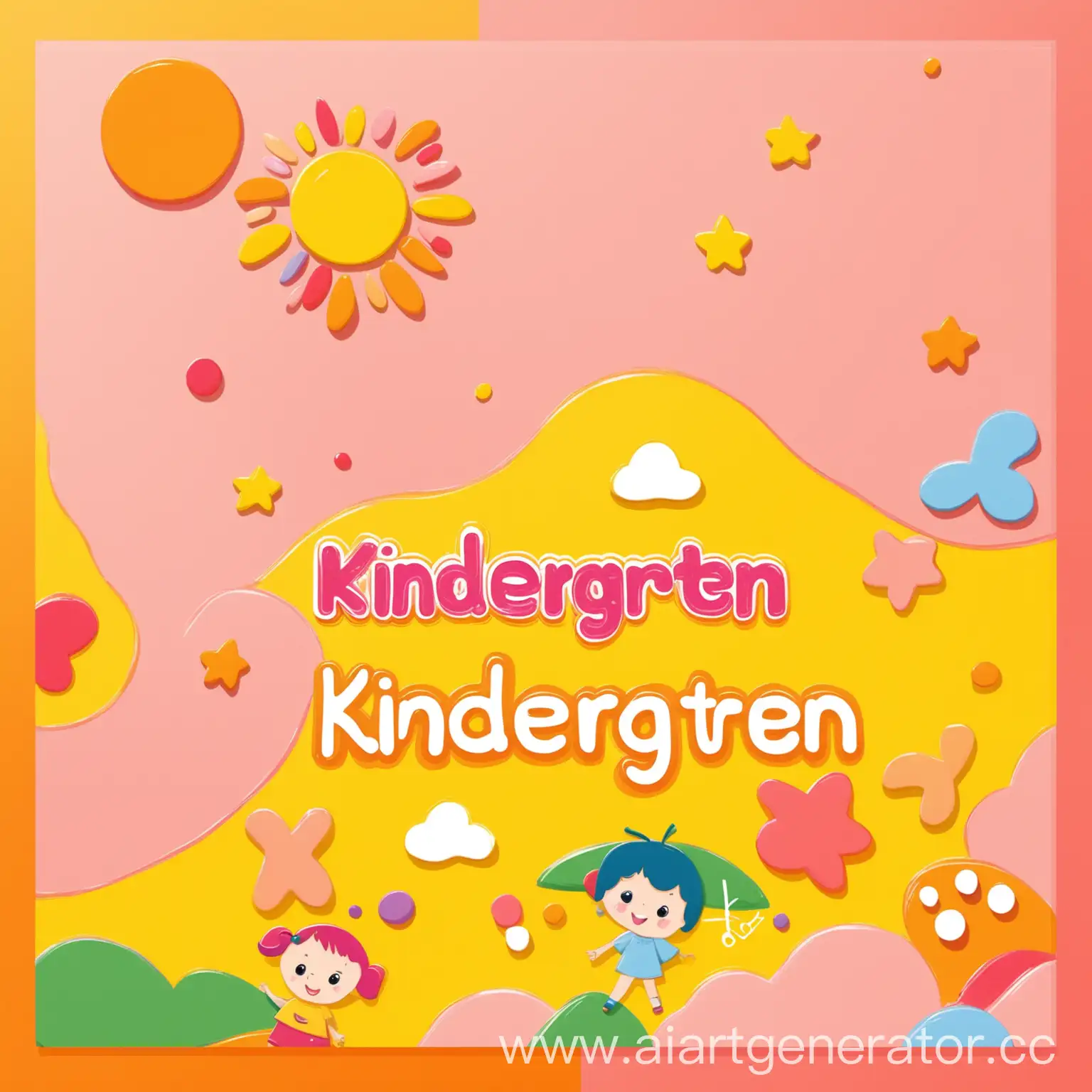 Дизайн обложки альбома для детского сада в желтых оранжевых и розовых цветах