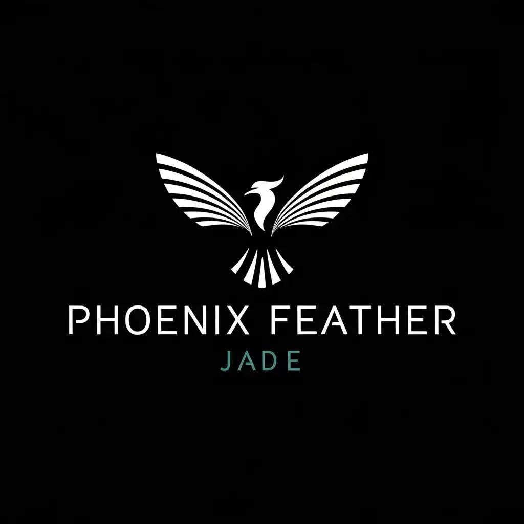 LOGO-Design-For-Phoenix-Feather-Jade-Minimalistic-Fenghuang-Symbol-for-Precious-Stone-Industry