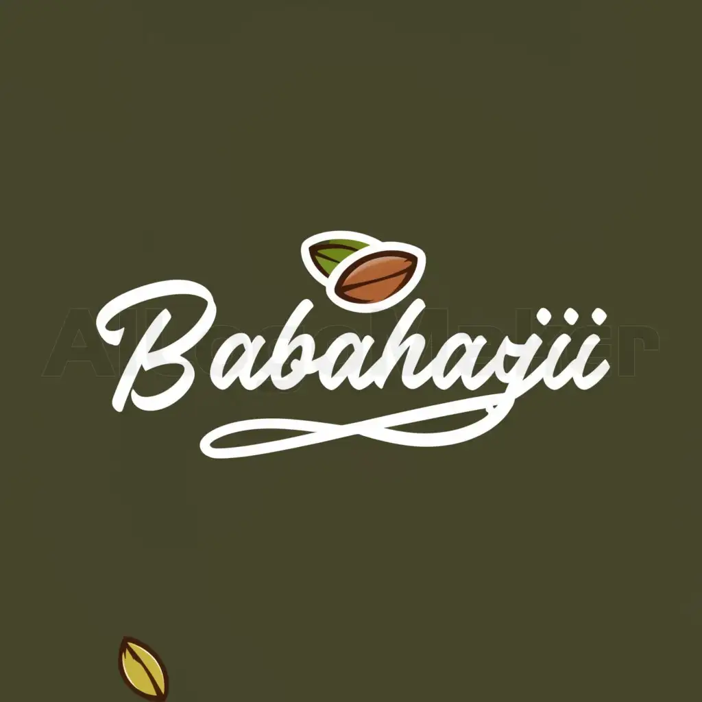 a logo design,with the text "Babahaji", main symbol:Nuts.pistachio,Moderate,be used in Nuts industry,clear background