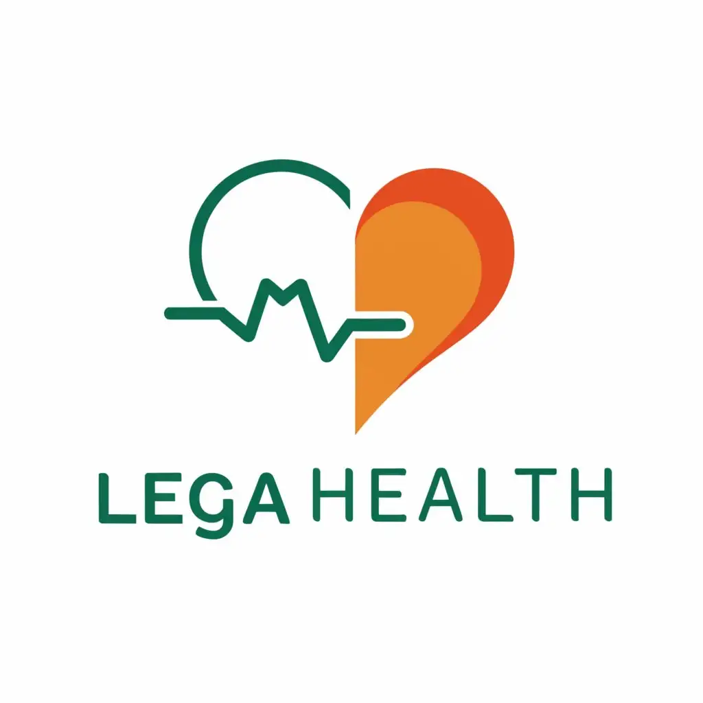 a logo design,with the text "Lega Health ", main symbol:a heart with a sea wave instead of the electrocardiogram line,Moderate,be used in Others industry,clear background