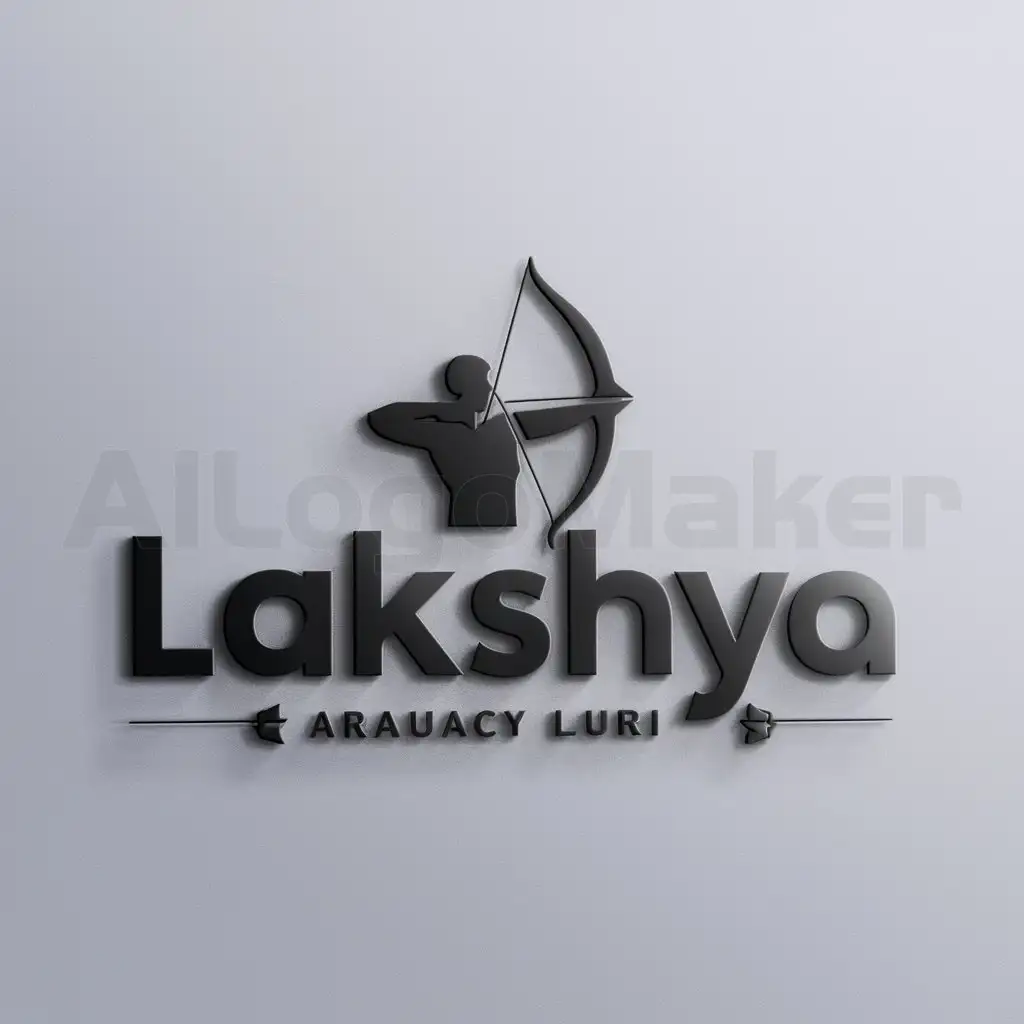 a logo design,with the text "LAKSHYA", main symbol:Arrow and archer,Moderate,clear background