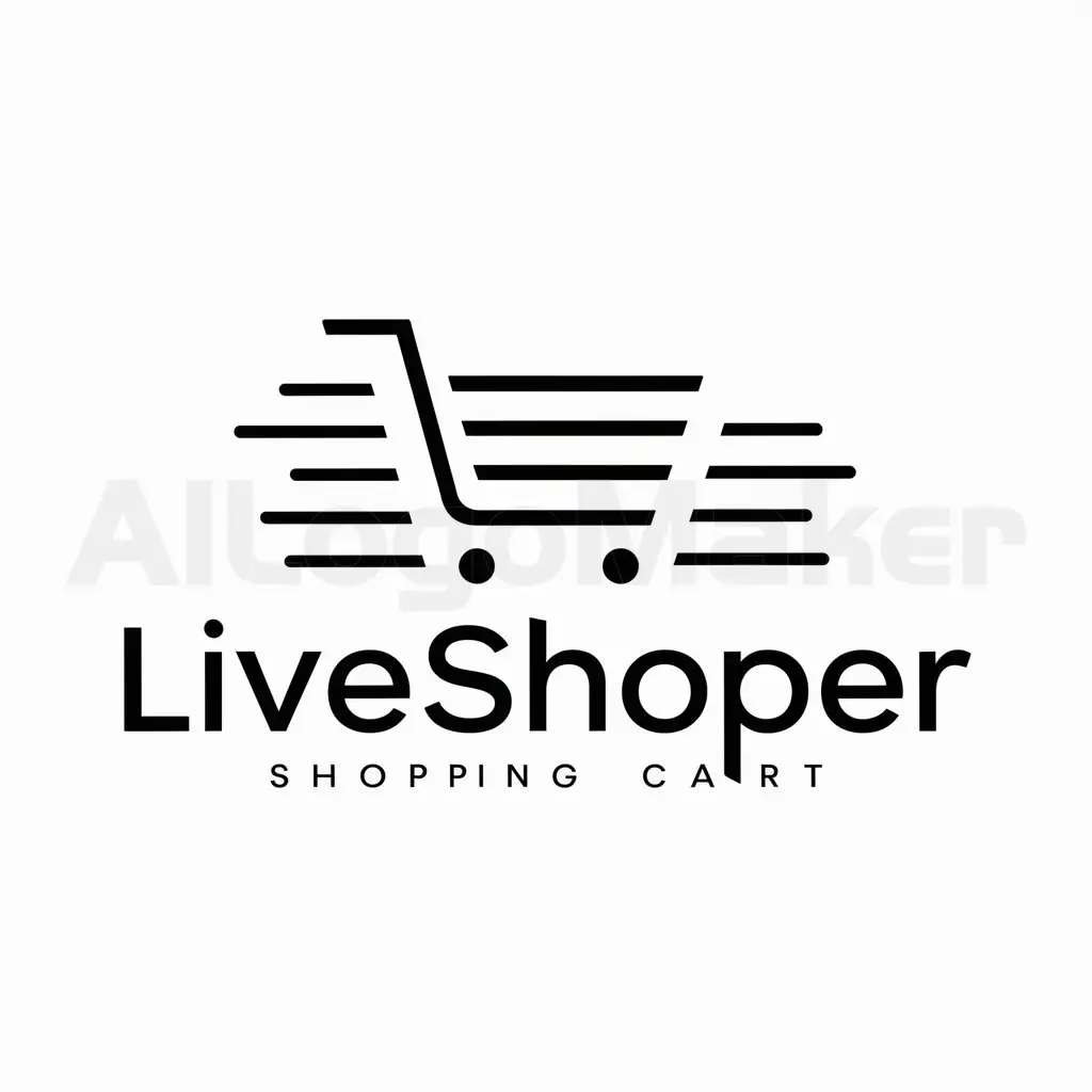 a logo design,with the text "Liveshoper", main symbol:Shopping Cart,Moderate,be used in Others industry,clear background