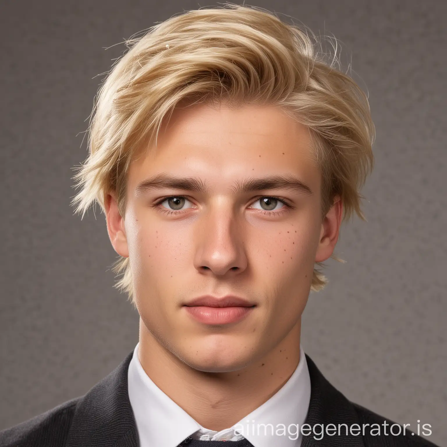 young, ambitious male mail student with blond hair from The Netherlands
