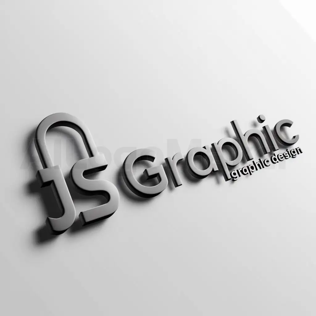 a logo design,with the text "Js graphic", main symbol:3d lok,Moderate,be used in graphic industry,clear background