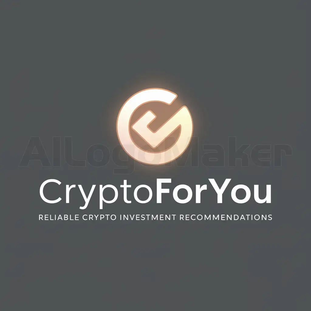 a logo design,with the text "Reliable Crypto Investment Recommendations", main symbol:CryptoForYou,Moderate,clear background