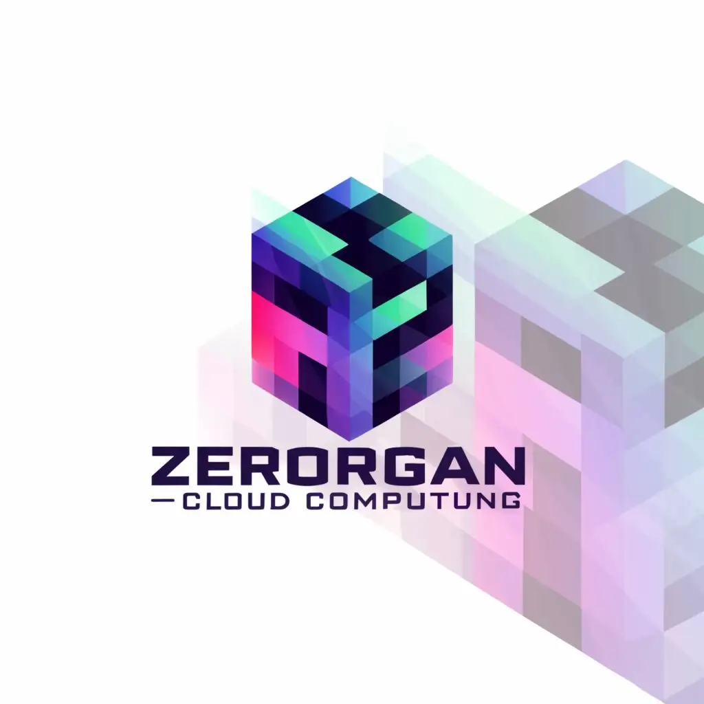 a logo design,with the text "Zerorgan Cloud Computing", main symbol:Minecraft,Moderate,be used in Internet industry,clear background