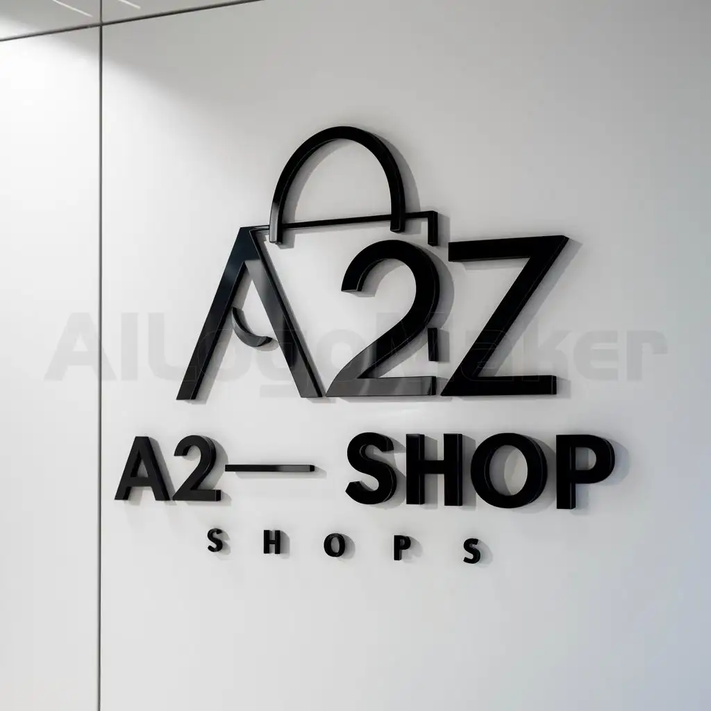 a logo design,with the text "A2Z SHOP", main symbol:Like A prefassion,Moderate,be used in Shop industry,clear background