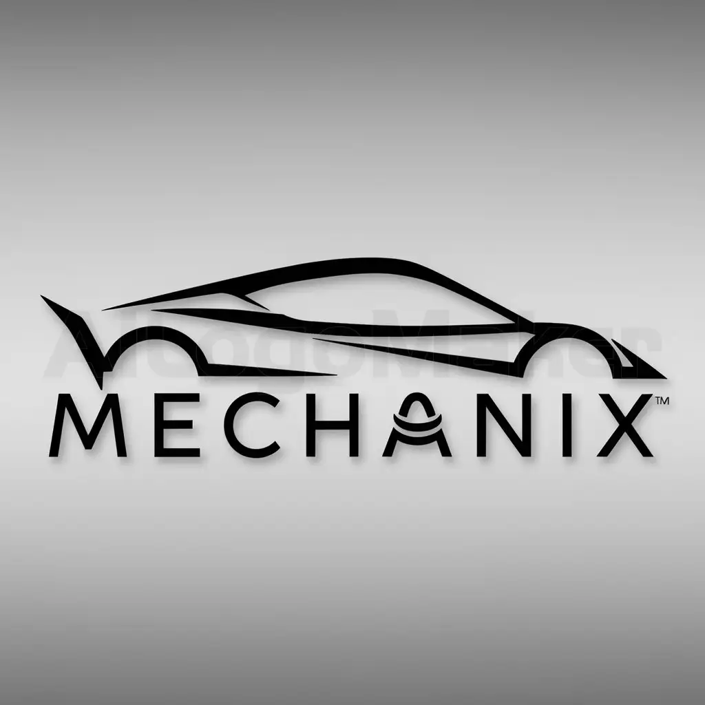 a logo design,with the text "Mechanix", main symbol:car,Minimalistic,be used in Automotive industry,clear background