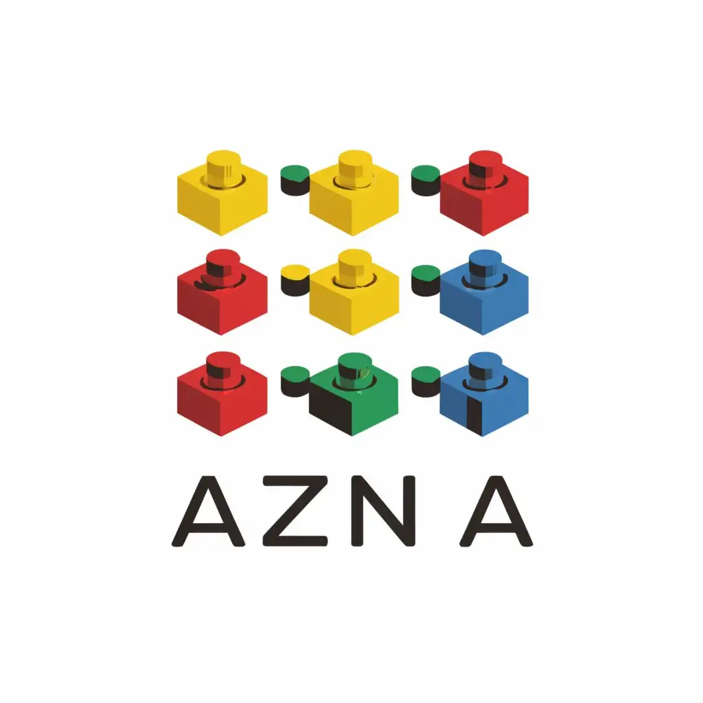 LOGO-Design-For-Azina-Minimalistic-Lego-Bricks-Symbolizing-Creativity-and-Precision