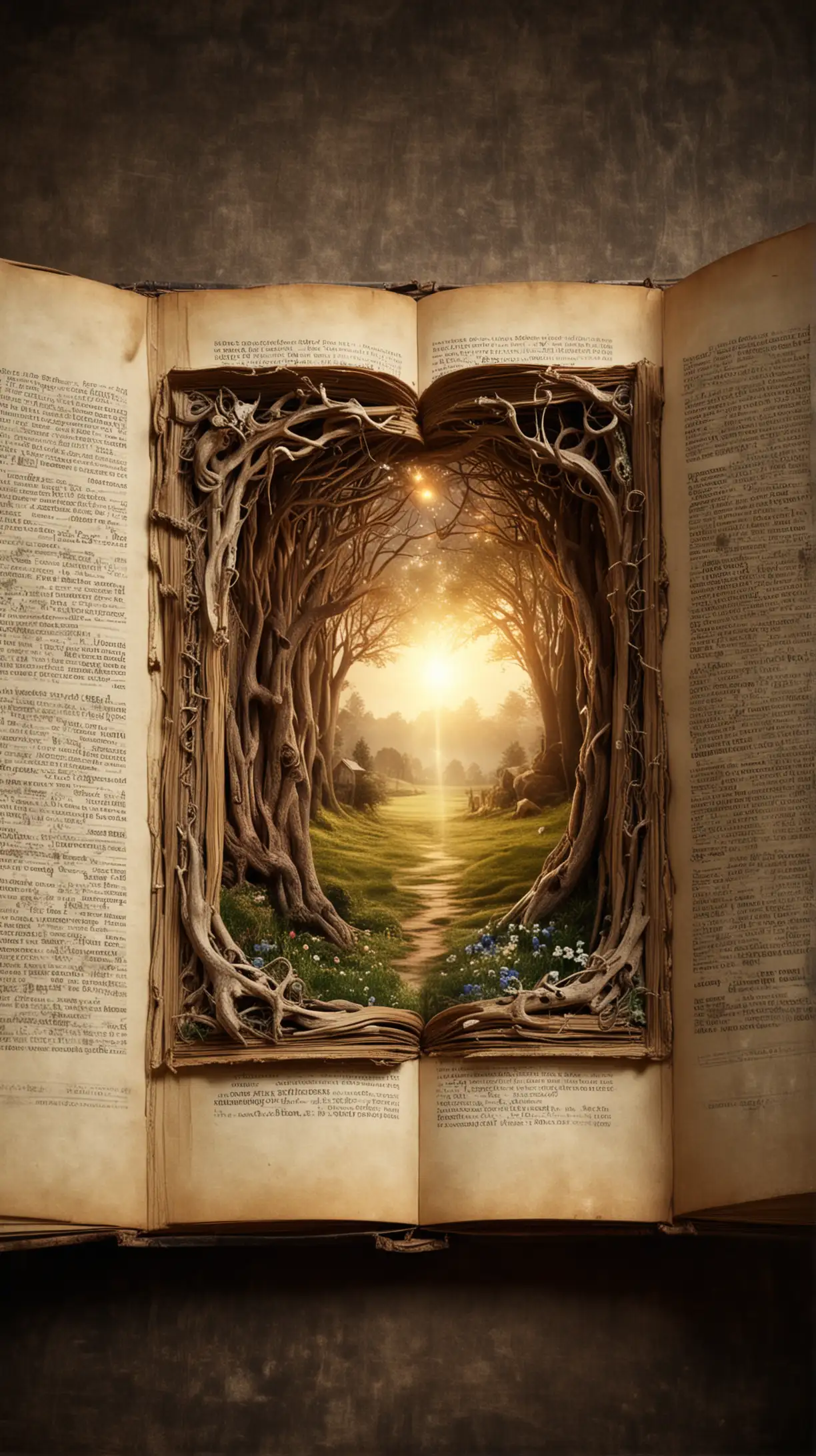 Old and magical open book