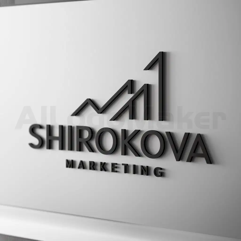a logo design,with the text "Shirokova marketing", main symbol:success income,Minimalistic,clear background
