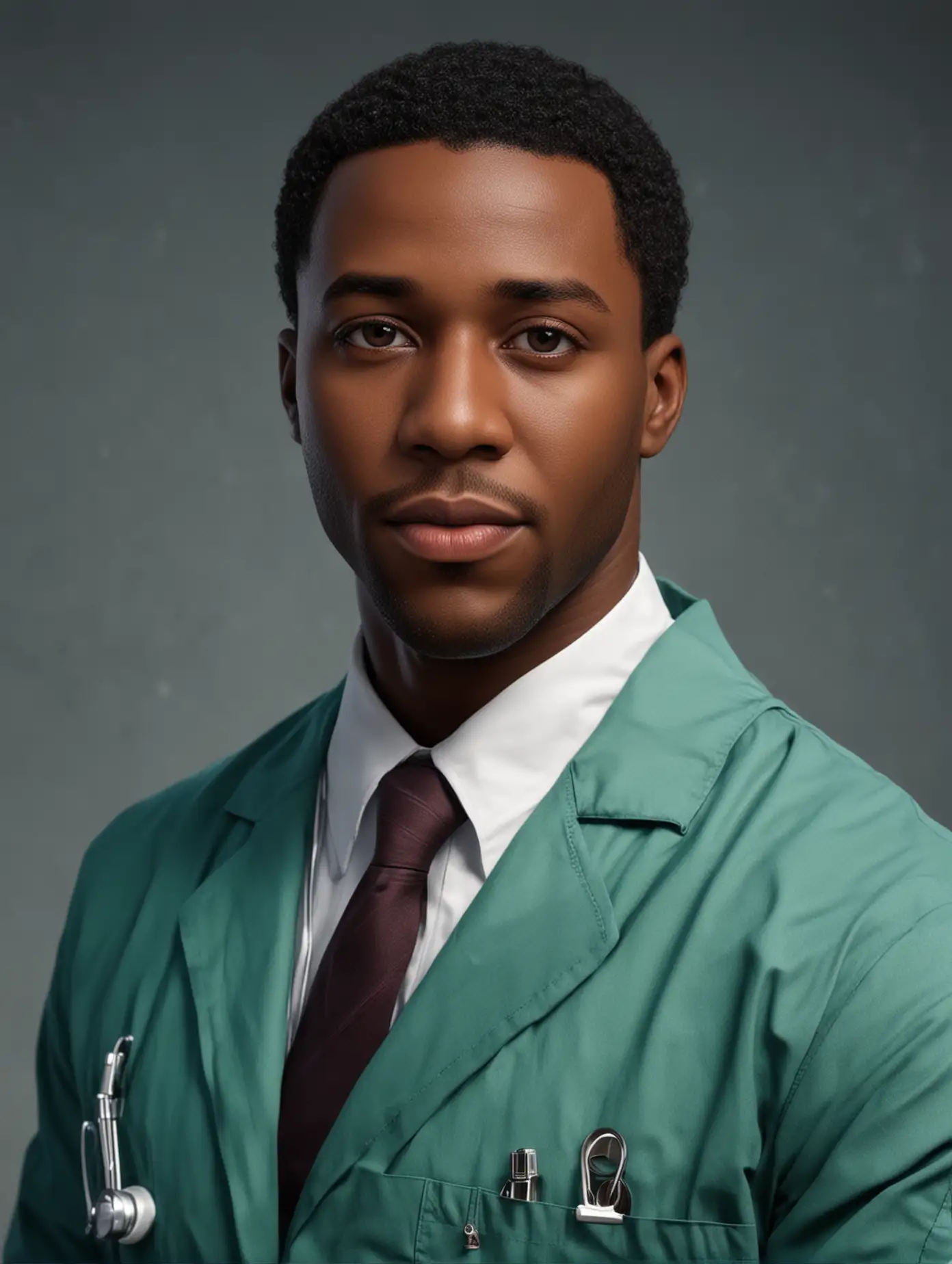 please create a realistic Black male medical specialist