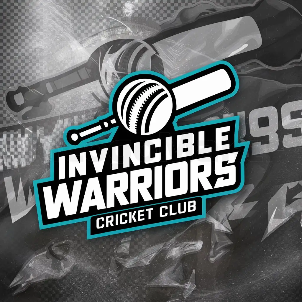 a logo design,with the text "Invincible warriors cricket club", main symbol:Cricket,Moderate,be used in Sports Fitness industry,clear background