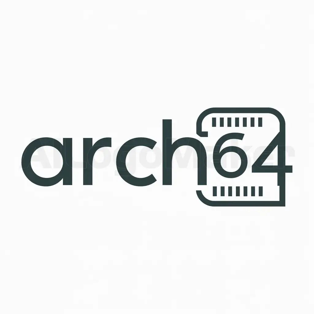 a logo design,with the text "arch64", main symbol:cpu architecture incorporating the name in the design,Moderate,be used in Technology industry,clear background