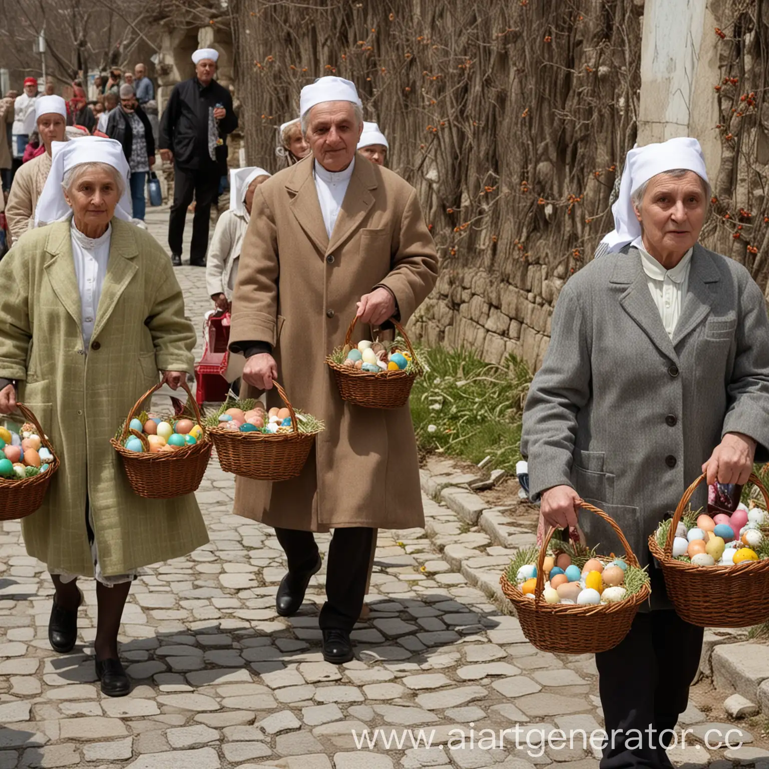 Easter-Morning-Celebration-in-Yalta-People-Carrying-Kuliches-and-Eggs