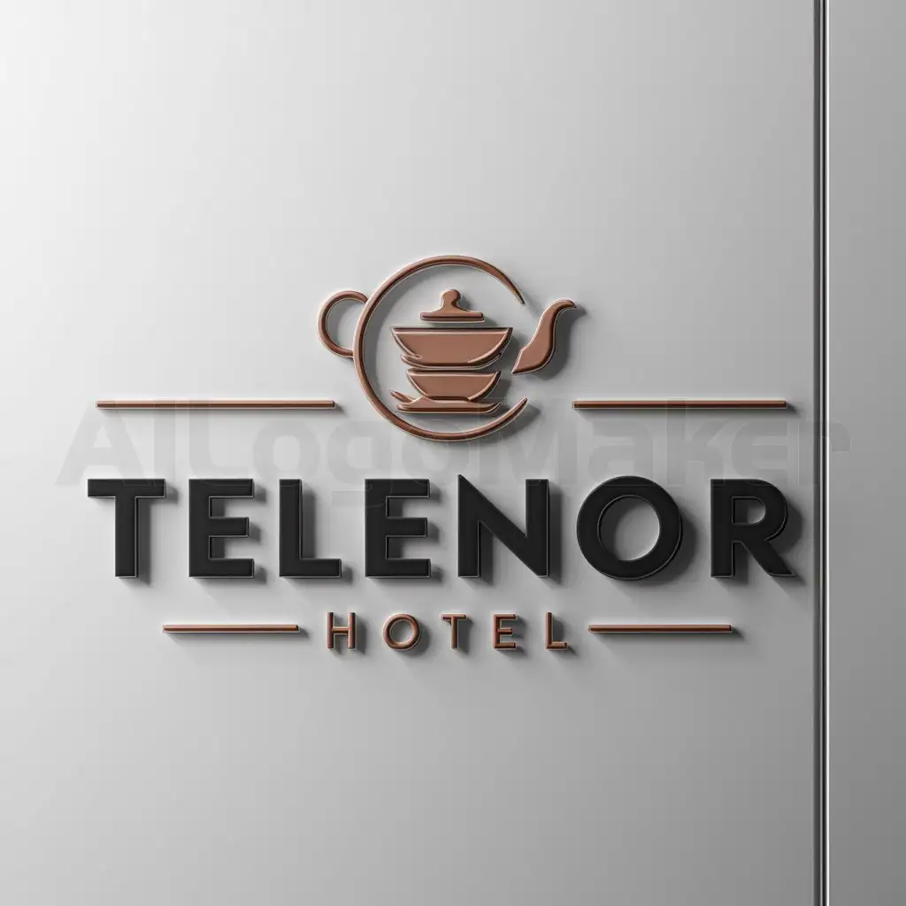 LOGO-Design-for-Telenor-Hotel-Charming-Tea-Shop-Emblem-for-the-Restaurant-Industry