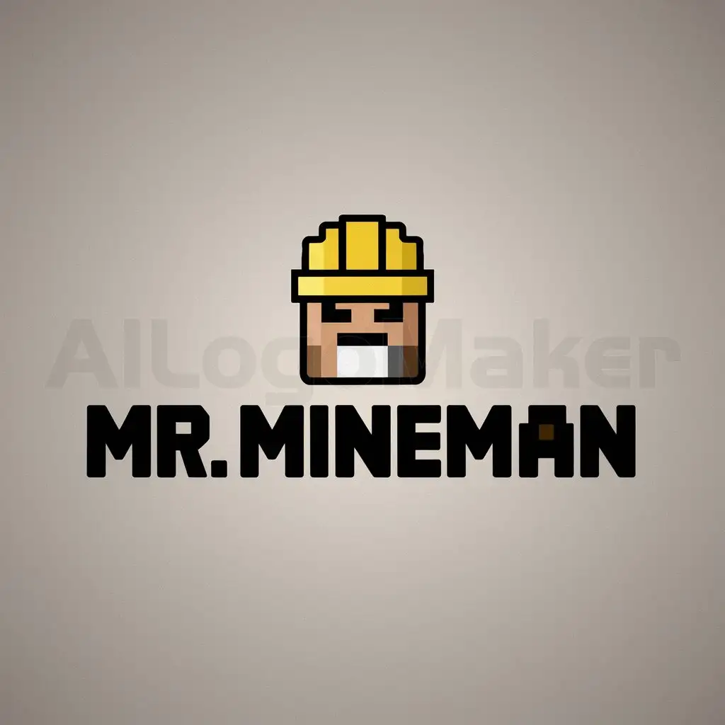 a logo design,with the text "Mr.MineMan", main symbol:Minecraft,Moderate,clear background