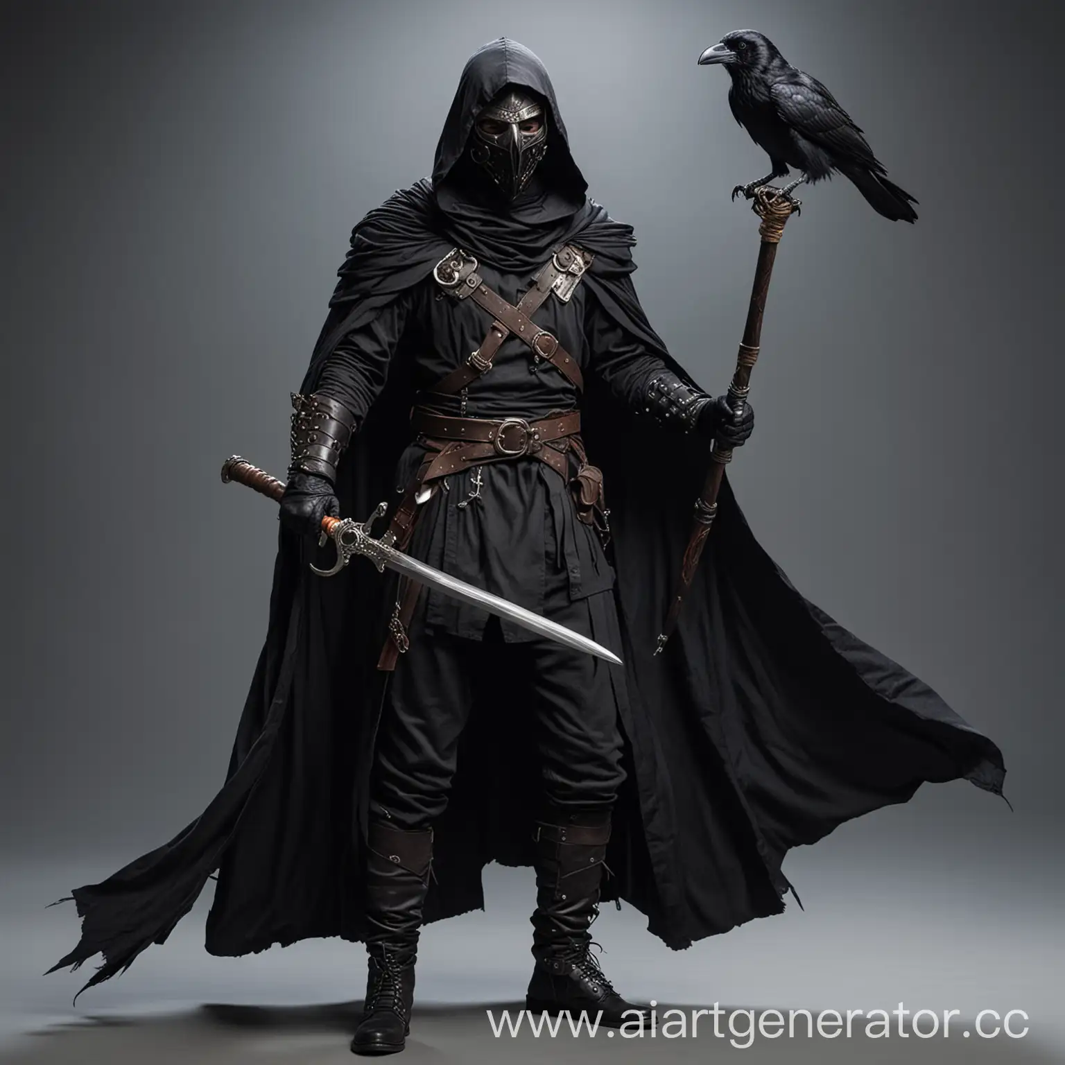Mysterious-Assassin-with-Raven-Companion-and-Rapier