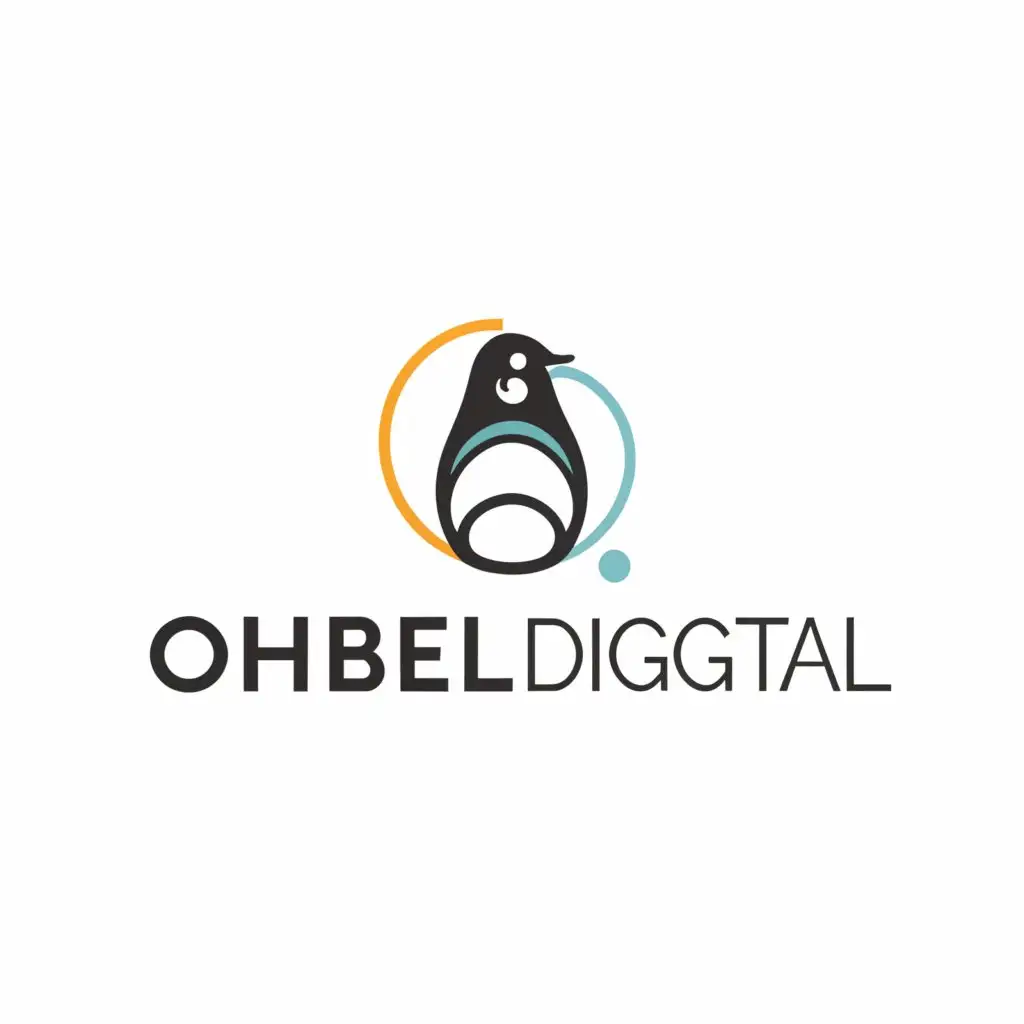 LOGO-Design-For-OhBel-Digital-Playful-Penguin-Symbol-in-Clean-Typography-for-Digital-Industry