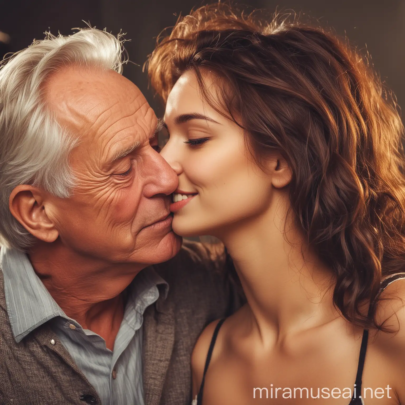 young women with older man fall in love