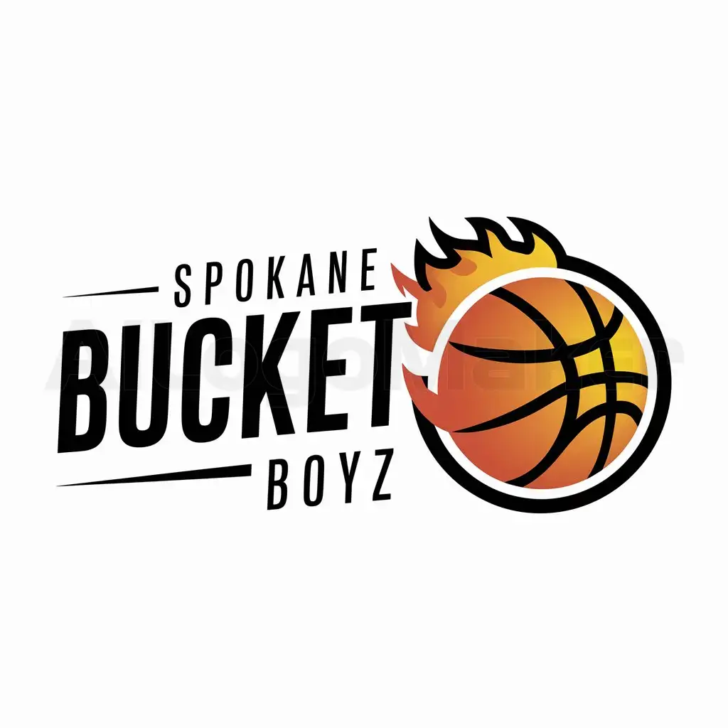 a logo design,with the text "Spokane Bucket Boyz", main symbol:basketball,Moderate,be used in Others industry,clear background