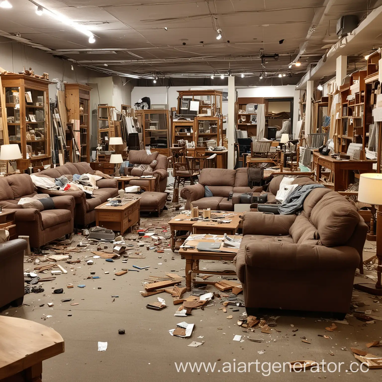 Chaos-in-a-Furniture-Store-Unruly-Display-Amidst-Shopping-Rush