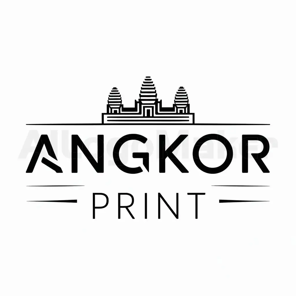 a logo design,with the text "Angkor Print", main symbol:Angkor, Decoration,Moderate,be used in Education industry,clear background