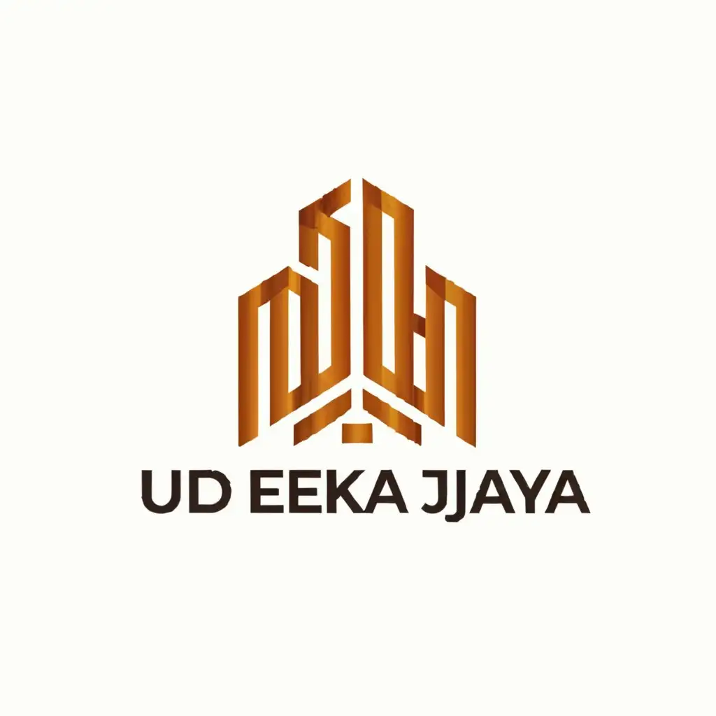 a logo design,with the text "UD EKA JAYA", main symbol:Building,construction,gold,Moderate,be used in Construction industry,clear background